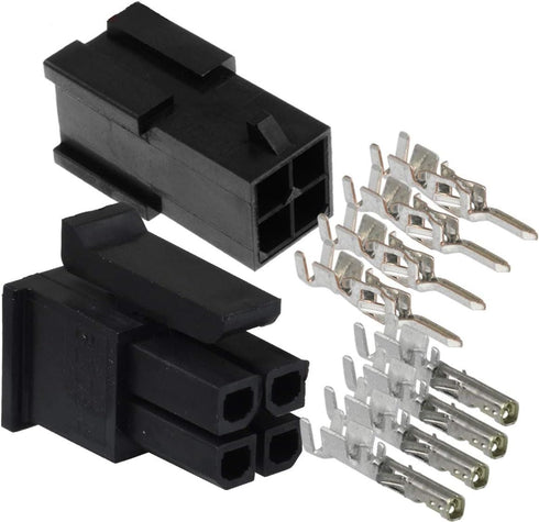 4 Pin Connector Kit - 3mm Pitch with Pins, fits for Molex (Pack of 4)