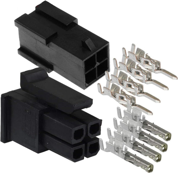 4 Pin Connector Kit - 3mm Pitch with Pins, fits for Molex (Pack of 4)