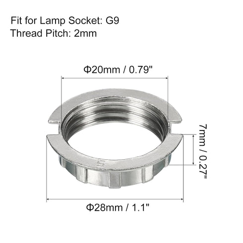 G9 3/4inch 6 Pack MECCANIXITY Lamp Holder Ring Light Lamp Shade Holder Adapter Ring Inner Diameter, Zinc Alloy Suitable