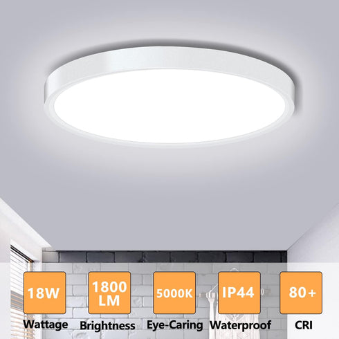 9inch 18W 5000K, Closet LED Ceiling Light Fixture Flush Mount, Modern LED Ceiling Light, Low Profile Slim Flat Surface