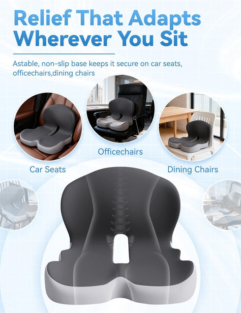Celinva Orthopedic Cushion Tailbone Orthopedic Cushion, Ergonomic Orthopedic Cushion for Pain Relief, with Memory Foam