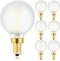 LEOOLS E12 Led Chandelier Light Bulb,6 Packs Frosted G16.5 Type G Round