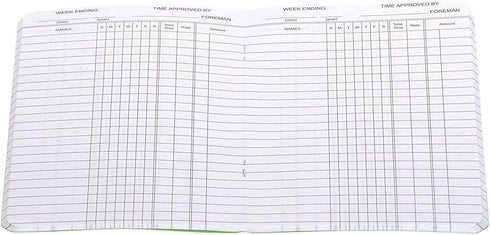 Wilson Jones Employee Time Book, Pocket Size, 4.13 x 6.75 Inches, 36 Pages, Green (WS802)