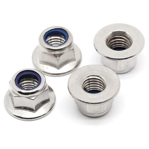 MewuDecor M4-0.7 Flange Nylon Insert Lock Nuts, Flanged Locknuts, DIN 6926, Stainless Steel 18-8 (304), 25 PCS