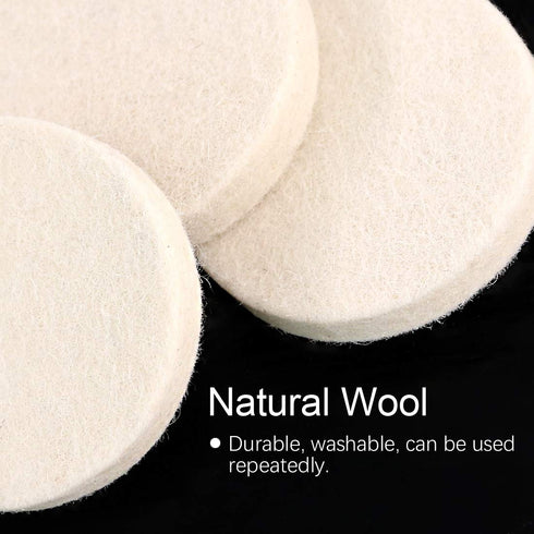 Swpeet 20Pcs 2" Compressed Wool Fabric Disc Polishing Pads - Includes 1 Disc Pad Holder for Buffing Projects
