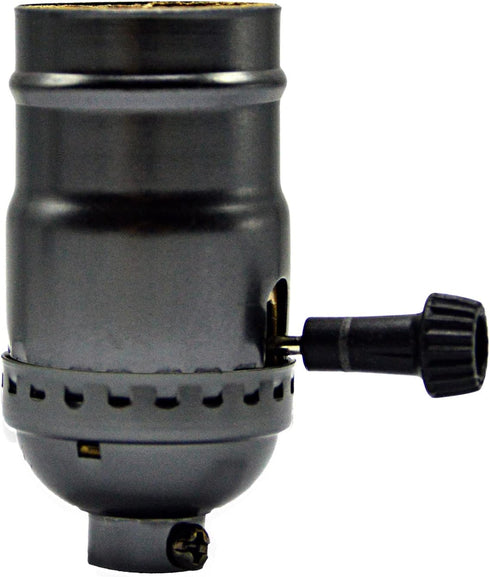 Lamp Kit, Table Lamp Wiring Kit with 8 Inch Harp, 3-Way Socket, 12" Lamp Pipe for DIY Design or Repair (Black Finish)
