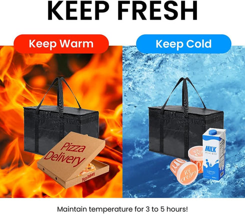 (2XL NZ home Insulated Bags for Food Delivery PRO) Grocery Shopping Cooler Bag, Pizza Delivery, Hot & Cold Catering