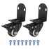 PATIKIL 1.5" Side Mount Casters with Brake 2 Pcs L-Shaped Plate Swivel
