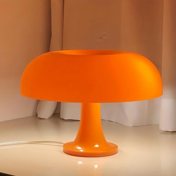 Mushroom Lamp Orange Dimmable Mushroom Table Lamp with 3 Lighting Modes, Charging