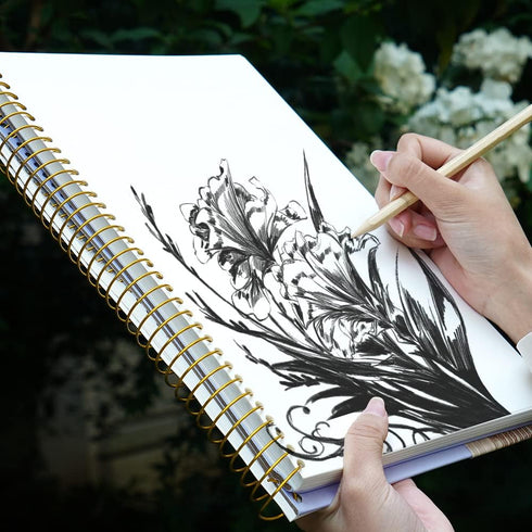 FLYING EAGLE Blank Paper Spiral Notebook, 8.5 x 11 Large Spiral Notebook, 210 Pages, Hardcover Sketchbook for Drawing