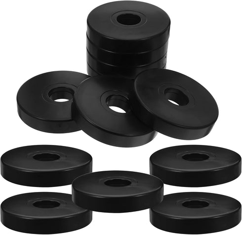 12pcs Black PVC Non-Slip Protective Caster Pads 88x25mm for Furniture Wheels, Heavy-Duty