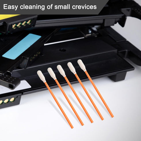 200 Pcs Orange Foam Swab Cleaning Swab Foam Tips Sponge Stick for Inkjet Printer, Camera, Optical Lens Equipment