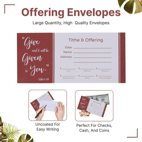 Swanson Christian Products Cash Envelopes for Tithes and Offering, Church Supplies Pack of 100 - GIVE (NIV Scripture)