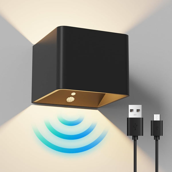 Rechargeable Motion Sensor Wall Light, Battery Operated Wireless Wall Sconce, Up and