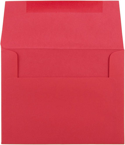 JAM PAPER A2 Colored Recycled Invitation Envelopes, 4 3/8 x 5 3/4, Red Recycled, 100/Pack