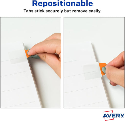 Avery Mini Ultra Tabs, 1" x 1.5", 2-Side Writable, Assorted Neon Colors, 80 Repositionable Tabs