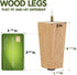 Yes4All 4.5 Inches Set 4 Square Wood Furniture Legs of - Wooden Replacement Feet for Couch, Bed, Bench - Adjustable