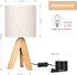 13.4 Inches Bulb) HAITRAL Small Bedside Table Lamp - Wooden Tripod Nightstand Lamp for Bedroom, Living Room, Office