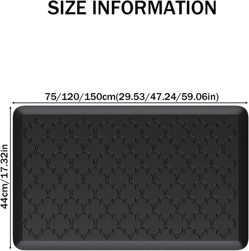 Bllhl 45 75 1.2cm/17.72 29.53 0.47in Fall Mattress for Elderly Bedside,Waterproof Mat Beveled Floor Mat,Anti Fatigue
