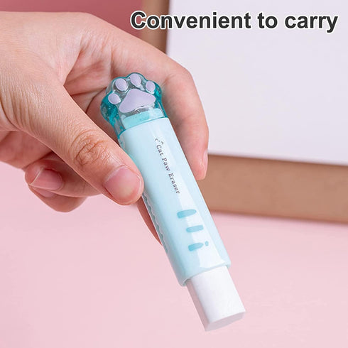 Cat Paw Shaped Retractable Erasers, Traceless Push-Pull Rubber for Kids, Cute Eraser for Students, Writing Office