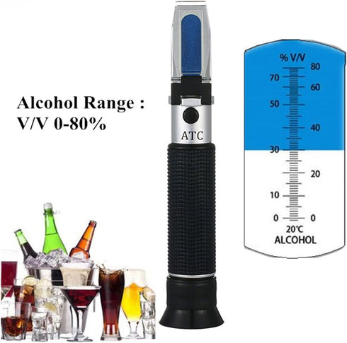 VGVGV 0-80% Brix Refractometer, Handheld Alcohol Refractometer for Spirits Household Liquor Brewing Refractometer