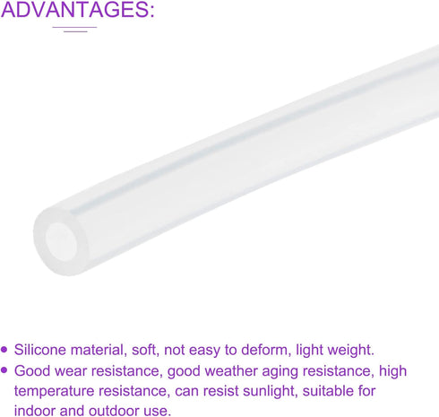 DMiotech 1/8" ID 1/4" OD 5 Feet Clear Silicone Tube for Water and Air Pump