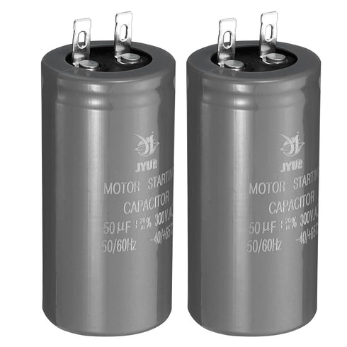 PATIKIL Motor Start Capacitor, 2 Pcs 50uf 300V 50/60Hz CD60 for Air Conditioners, Electric Motor Starts