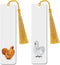 WIRESTER Set of 2 Metal Bookmarks with Light Gold Tassel for Students,