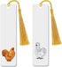 WIRESTER Set of 2 Metal Bookmarks with Light Gold Tassel for Students,