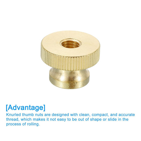 uxcell 3Pcs M8 Knurled Thumb Nuts, Brass High Head Round Knobs Fasteners for 3D Printer Parts, Machine Tools