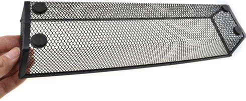 HAHIYO Stackable Mesh Tray Cup, 12 x 3 x 2 inches, Sturdy Container for Desk Drawer Organizer (2 Pack, Black)