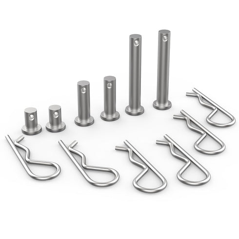 12Pcs M8 Clevis Pin and M3 X 60 R Shape Cotter Assortment Kit, 304 Stainless Steel Flat Head Pin Cotter for Hitch Lock