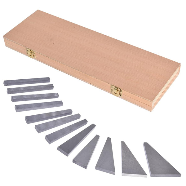 Angle Gauge Block Set 12-Pack, Steel with Case, Machinist Tool for Lathes Milling Ground Calibration