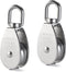 2Pcs 25MM Single Pulley Block in 304 Stainless Steel M25 - Loading 400kg, Silver