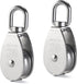 2Pcs 25MM Single Pulley Block in 304 Stainless Steel M25 - Loading 400kg, Silver