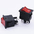mxuteuk 5pcs Mini Rocker Switch Illuminated Snap-in DPST Toggle Power ON-Off Switch, 4 Pin Red Light