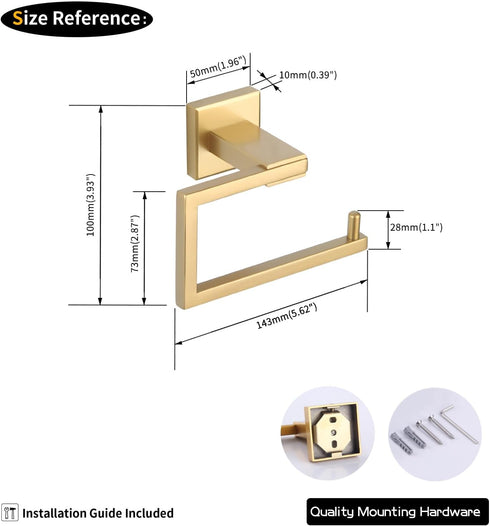 JG1905-BE GERZWY Gold Stainless Steel Toilet Paper Holder Paper Towel Dispenser Tissue Roll Hanger Wall Mounted