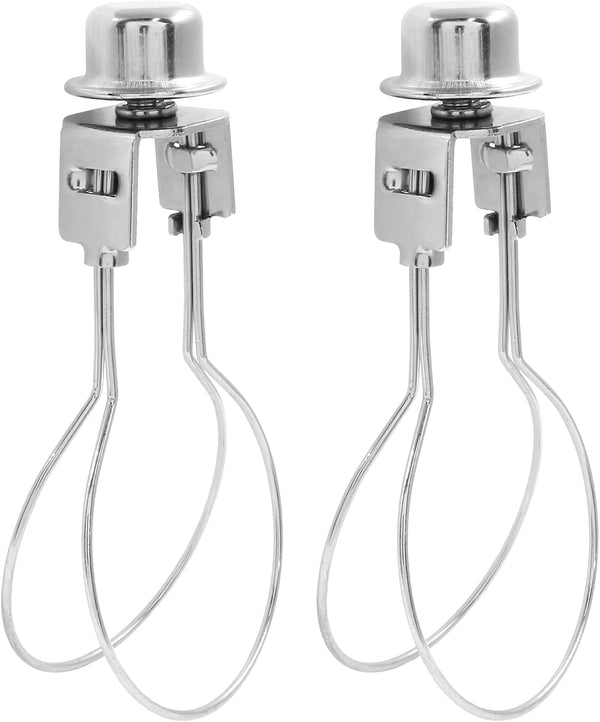 Bivethoi 2 Pcs Lamp Shade Light Bulb Clip, Silver Lamp Shade Harp Holder