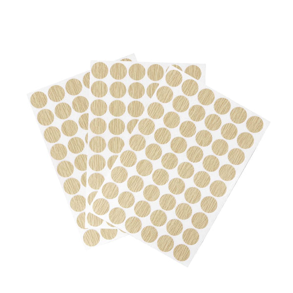 uxcell 3 Sheet/162Pcs Screw Hole Cover Stickers - 21mm Dia PVC Self Adhesive Caps for Wood Furniture