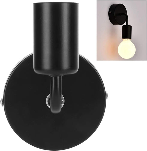 E27 AC85265V TOPINCN LED Sconces Wall Mounted Lamps Black Wall Light Fixture Retro Iron Single Head for Bedroom Living
