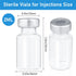 2ml Glass Vials for Injection with Self Healing Injection Port, Transparent Sealed, Empty Vials for Injection (10, 2ml)