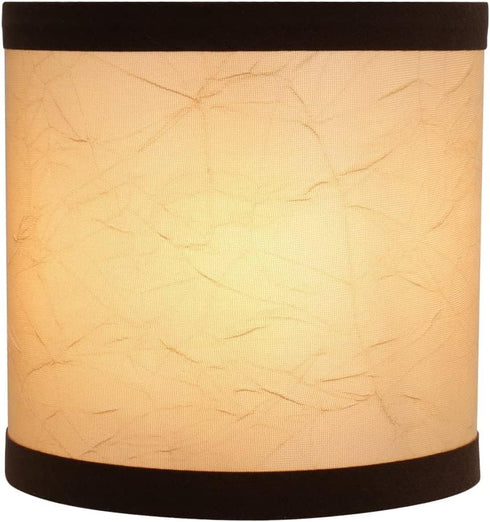Aspen Creative 31194B 5" 5" 5" Small Clip-On Drum Lamp Shade in Beige and Brown, Top x Bottom x Slant Height