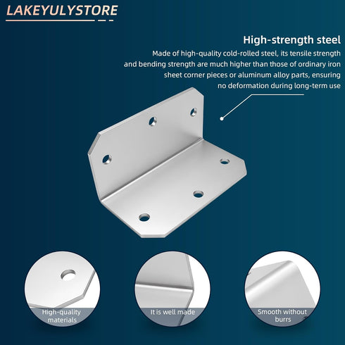 Lakeyulystore 4 Inch Projects,4" 2" 2" ,4 Pack L Brackets Corner Braces ,for Wood Furniture, Corner Brackets for Wood