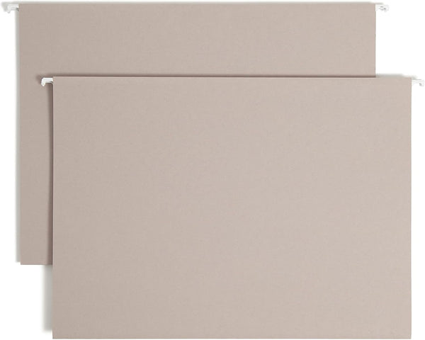 Smead TUFF Extra Capacity Box Bottom Hanging Folder, Legal Size, 3" Expansion, Steel Gray, 18 per Box