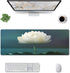 Large Mouse Pad XXL, White Lotus Flower Gaming Mouse Pad, Big Desk Mat with Stitched Edges Mousepad for Gaming Keyboard Computer Laptop Office, 31.5'' X12'' by SUFPMP