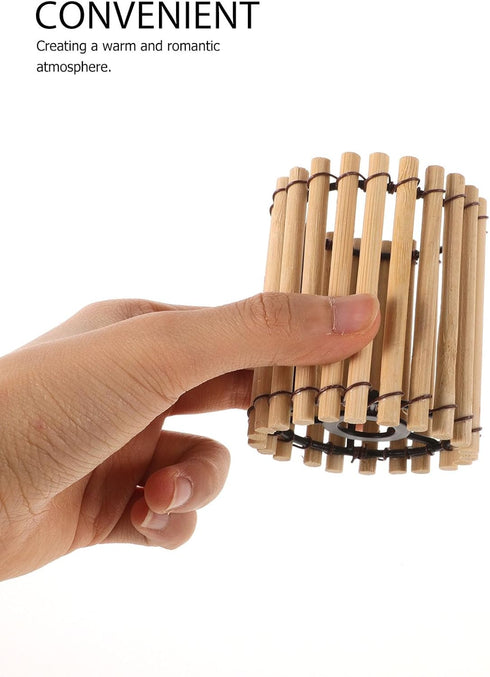 2.36 Inch ARTIBETTER Bamboo Lamp Shade Drum Lampshade Natural Wicker Lamp Cover for Table Lamps and Pendant Lighting