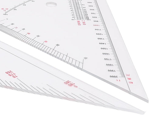 Klanata 405mm Set, (15.9in) Large Marine Navigation Triangle Ruler & Protractor Crystal Clear Acrylic Chart Plotting