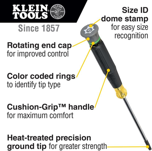 Klein Tools 85616 Precision Torx Screwdriver Set, Tamperproof Security Screwdrivers for Home Repair
