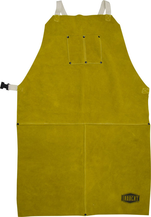 IRONCAT 7010 Split Cowhide Leather Bib Apron - 24 in. x 36
