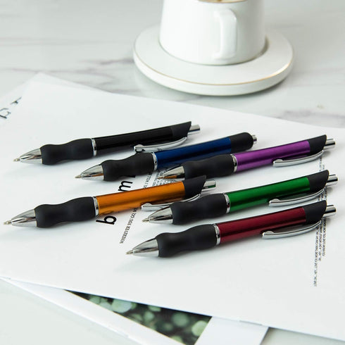 MiSiBao Retractable Ballpoint Pens, Black Ink 1mm Medium Point Work Pen for Men Women Office (12 count+4 refills)